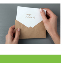 Thank You Example of printed thank you card for an online retailer, printed by K Print